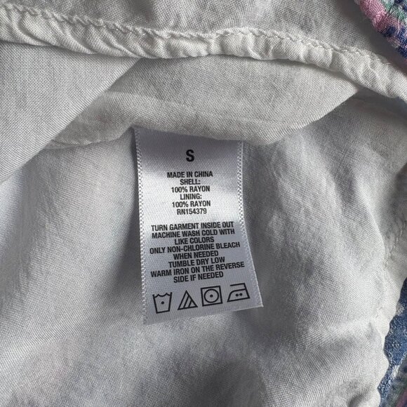 Aeropostale Floral Boho Sleeveless Rayon Dress White & Blue Size Small - Picture 6 of 11